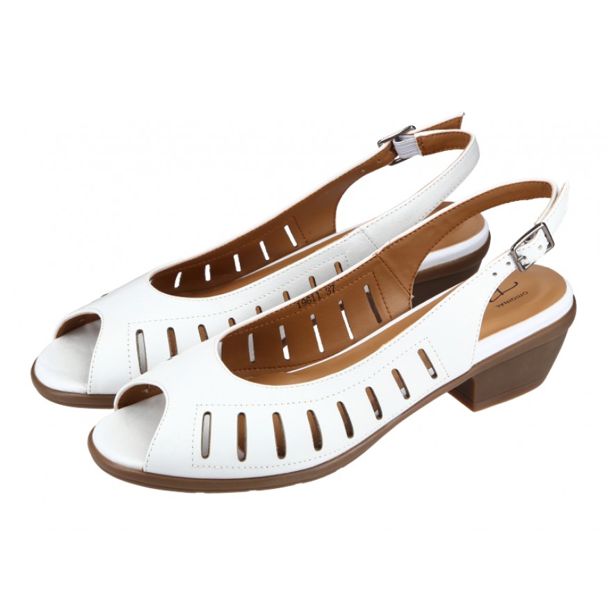 19611 Barani Leather Heeled Sandals (Fisherman, Short)