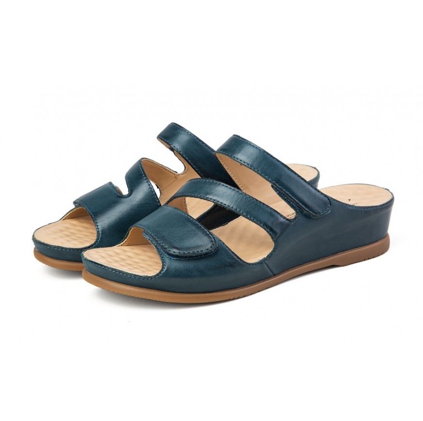 3642 Barani Leather Slippers (Triple Strap)