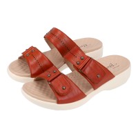 6222 Barani Comfort Leather Slippers (Double Strap)