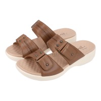 6222 Barani Comfort Leather Slippers (Double Strap)