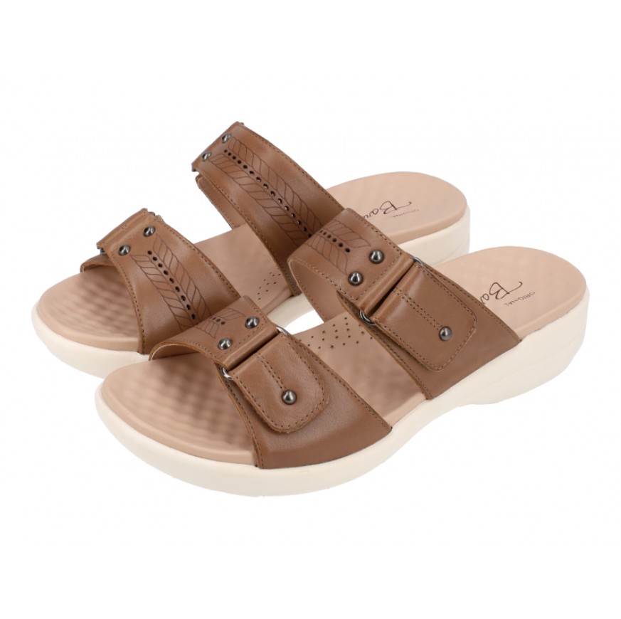 6222 Barani Comfort Leather Slippers (Double Strap)