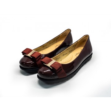 8841-199 Barani Patent Leather Pumps/Ballet Flats (with Fixed Buckle)