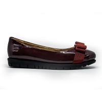 8841-199 Barani Patent Leather Pumps/Ballet Flats (with Fixed Buckle)